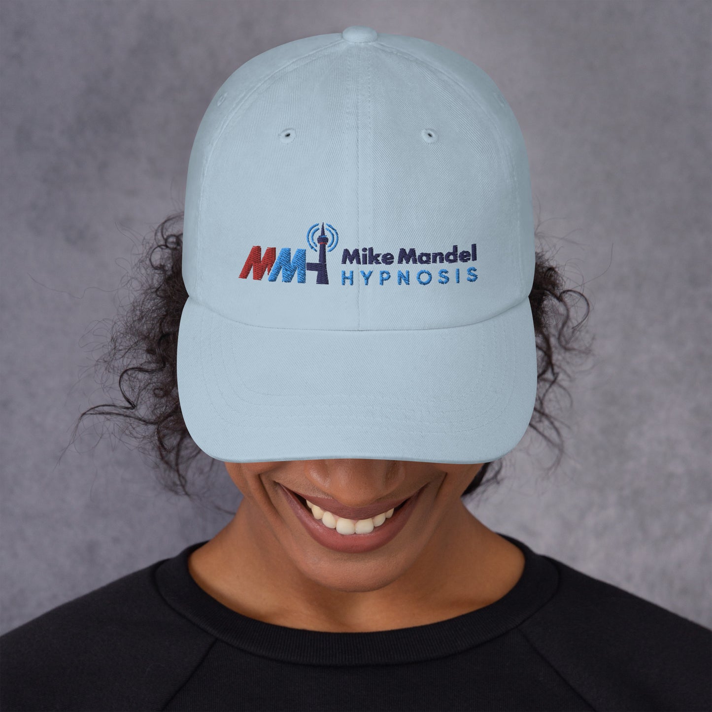 Mike Mandel Hypnosis Colorful Logo Dad Hat Light Background