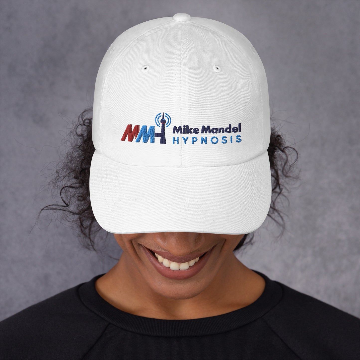 Mike Mandel Hypnosis Colorful Logo Dad Hat Light Background