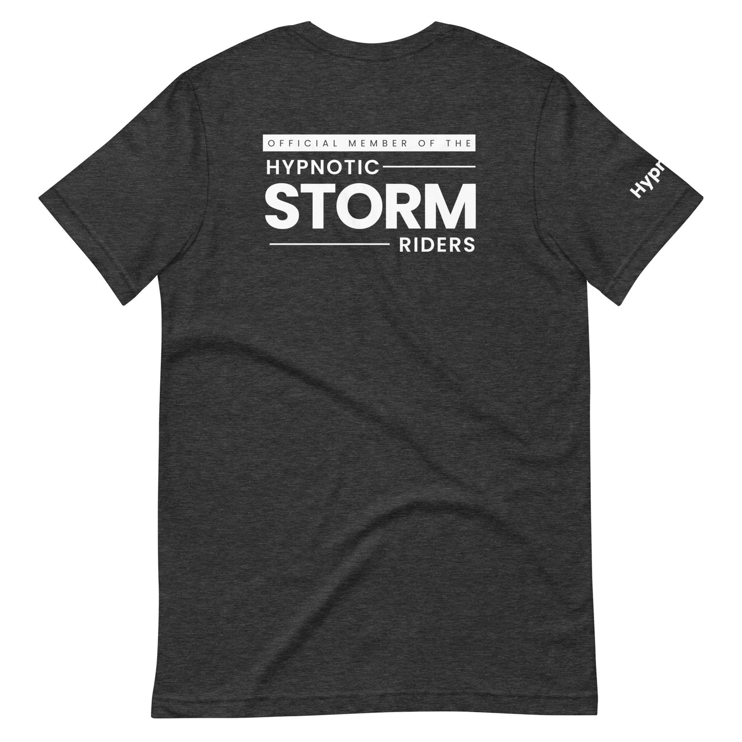 Official StormRider Mike Mandel Hypnosis Unisex Cotton T-Shirt Colored Logo Dark Background - Hypnotist on sleeve